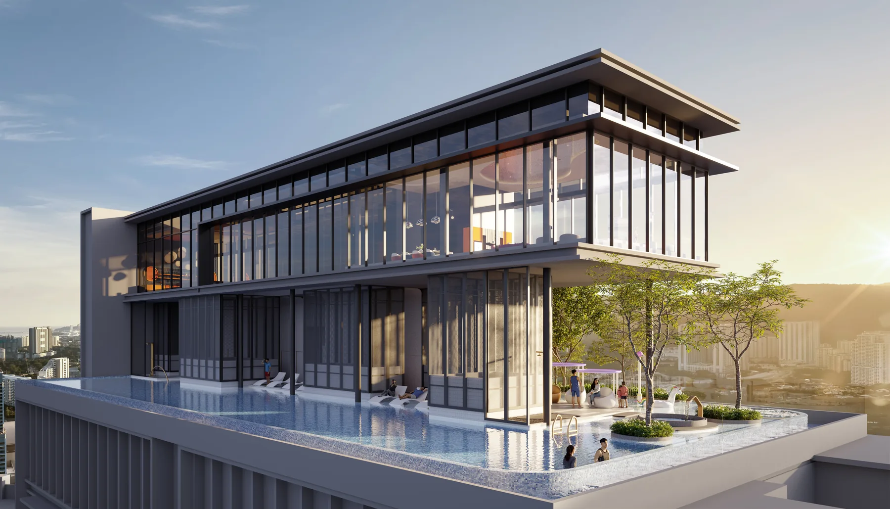 Artist impression of The Lighthauz shared pool facility