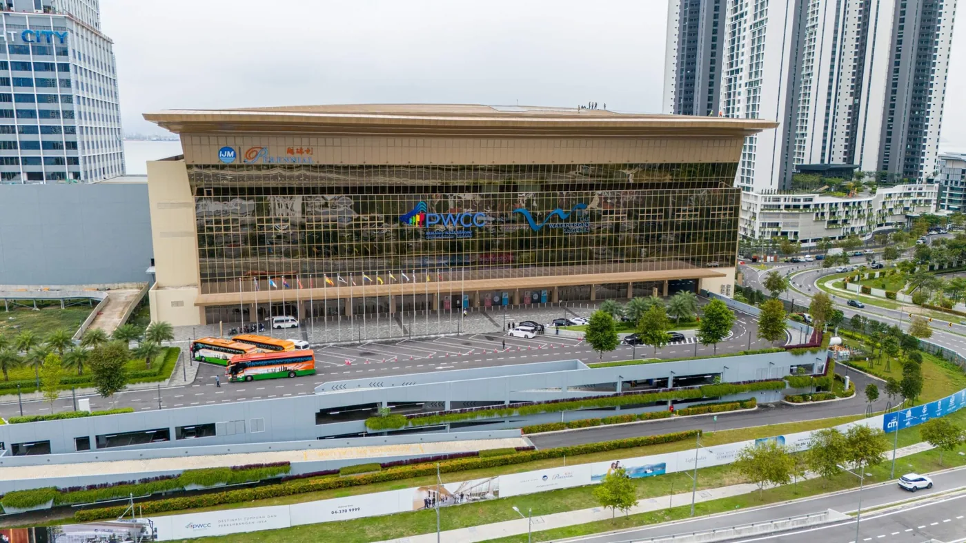 Actual exterior of Penang Waterfront Convention Centre at Penang Waterfront