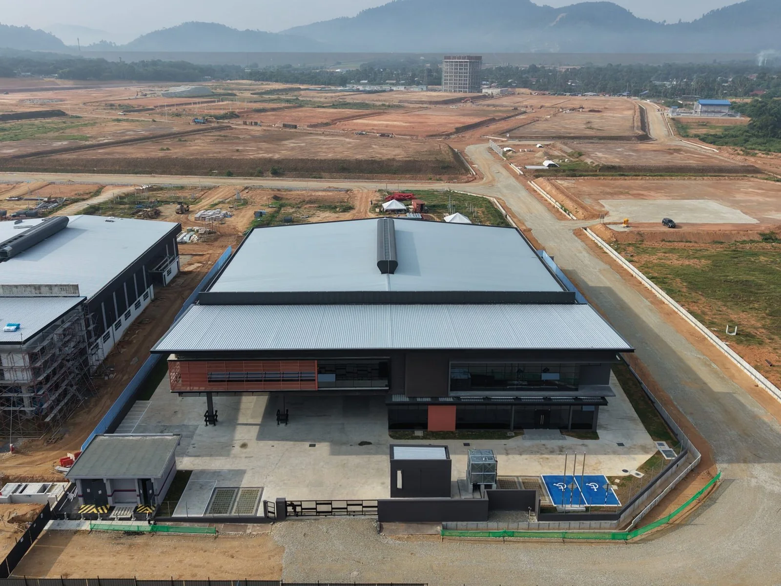 Aerial photograph of Northern TechValley detached factory exterior