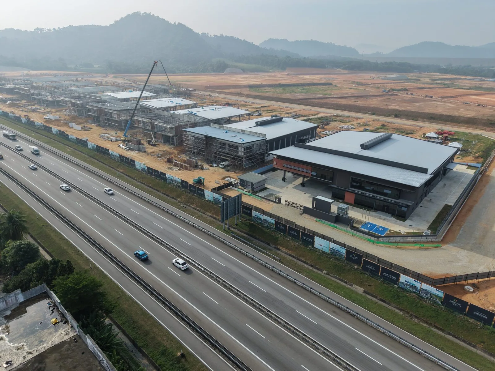 Northern TechValley construction and factory site beside BKE