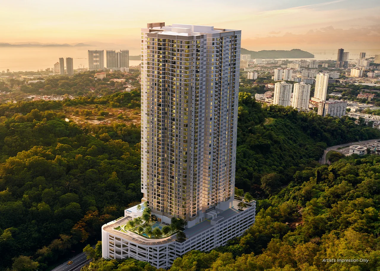Pinnacle Bukit Gambier Gelugor and central Penang landscape artist impression