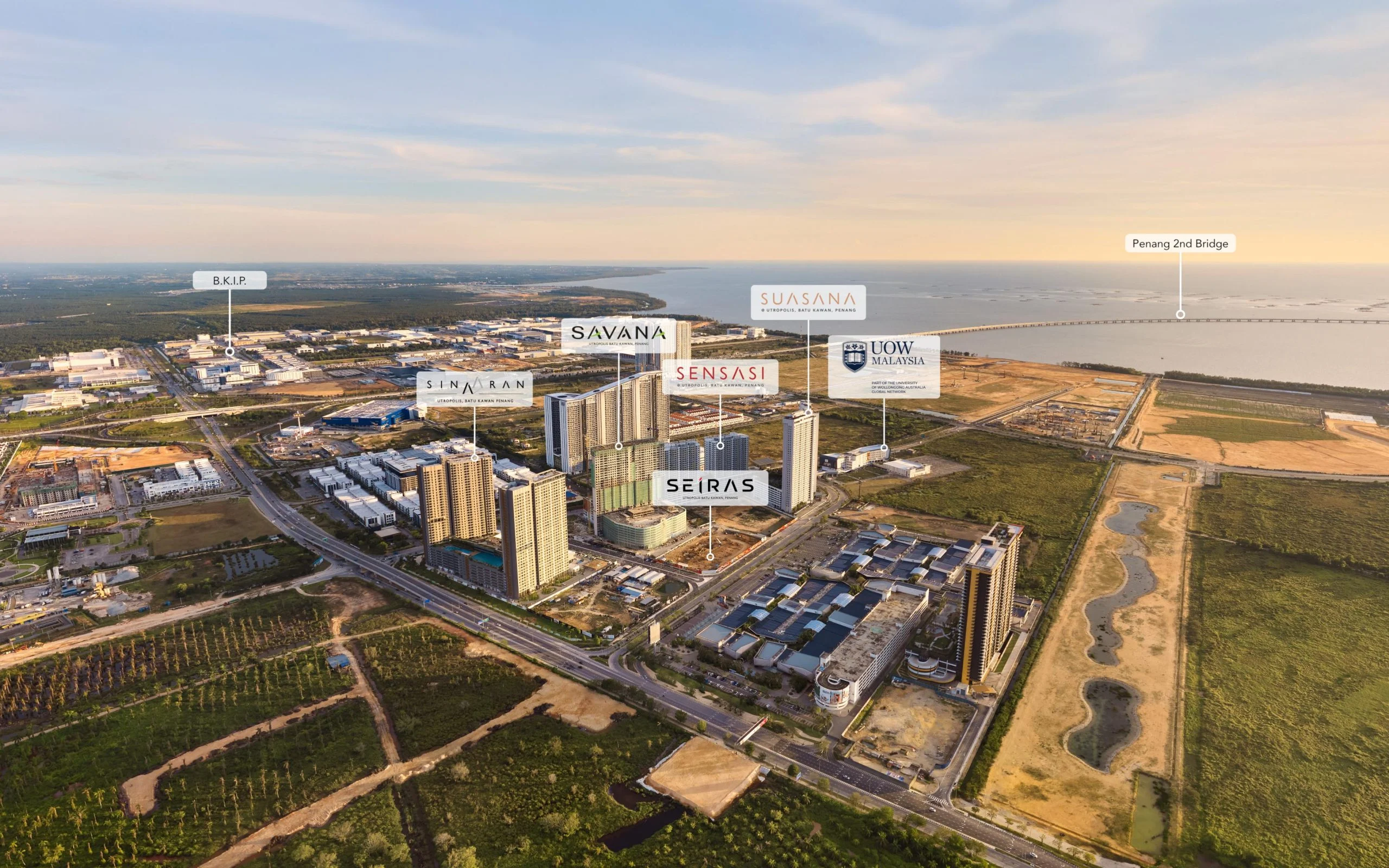 Seiras Residences in the wider Utropolis Batu Kawan setting