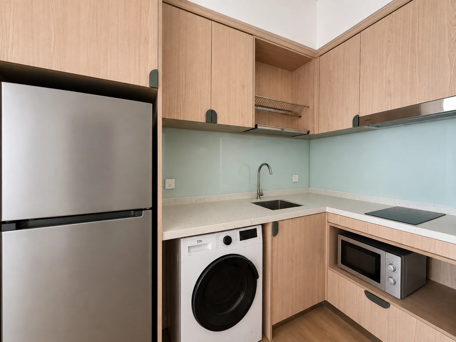 Actual 567 sq ft fitted kitchen at The Meg