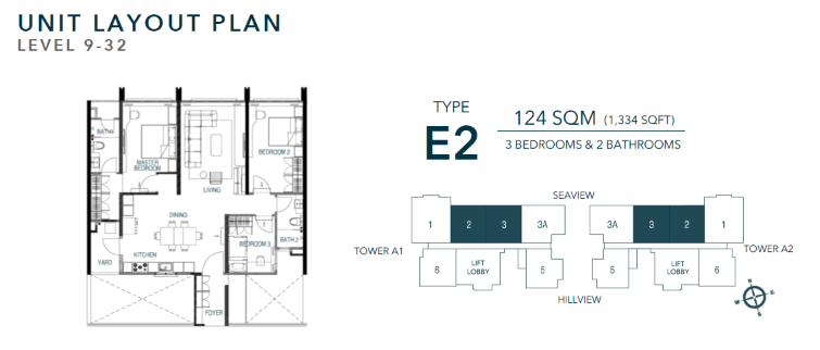 Waterstone E2 1,334 sqft floor plan